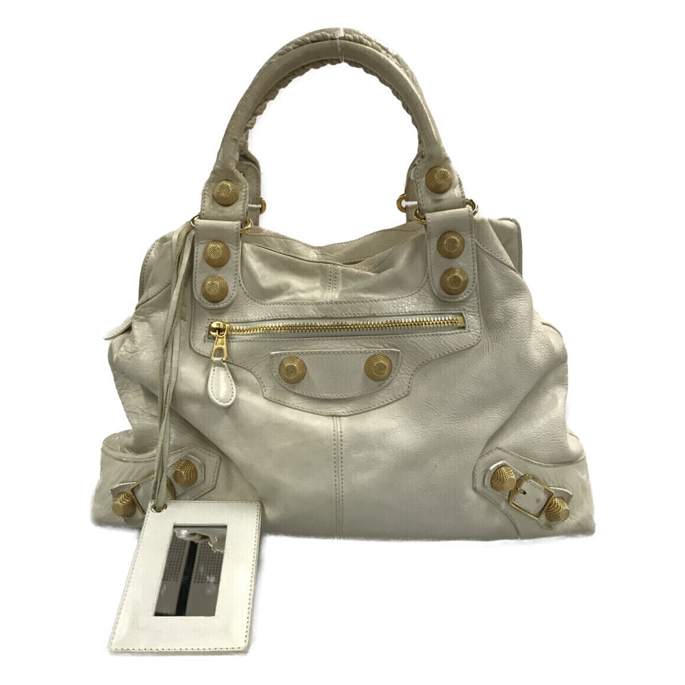 Balenciaga Motocross Giant Brief Bag white leather